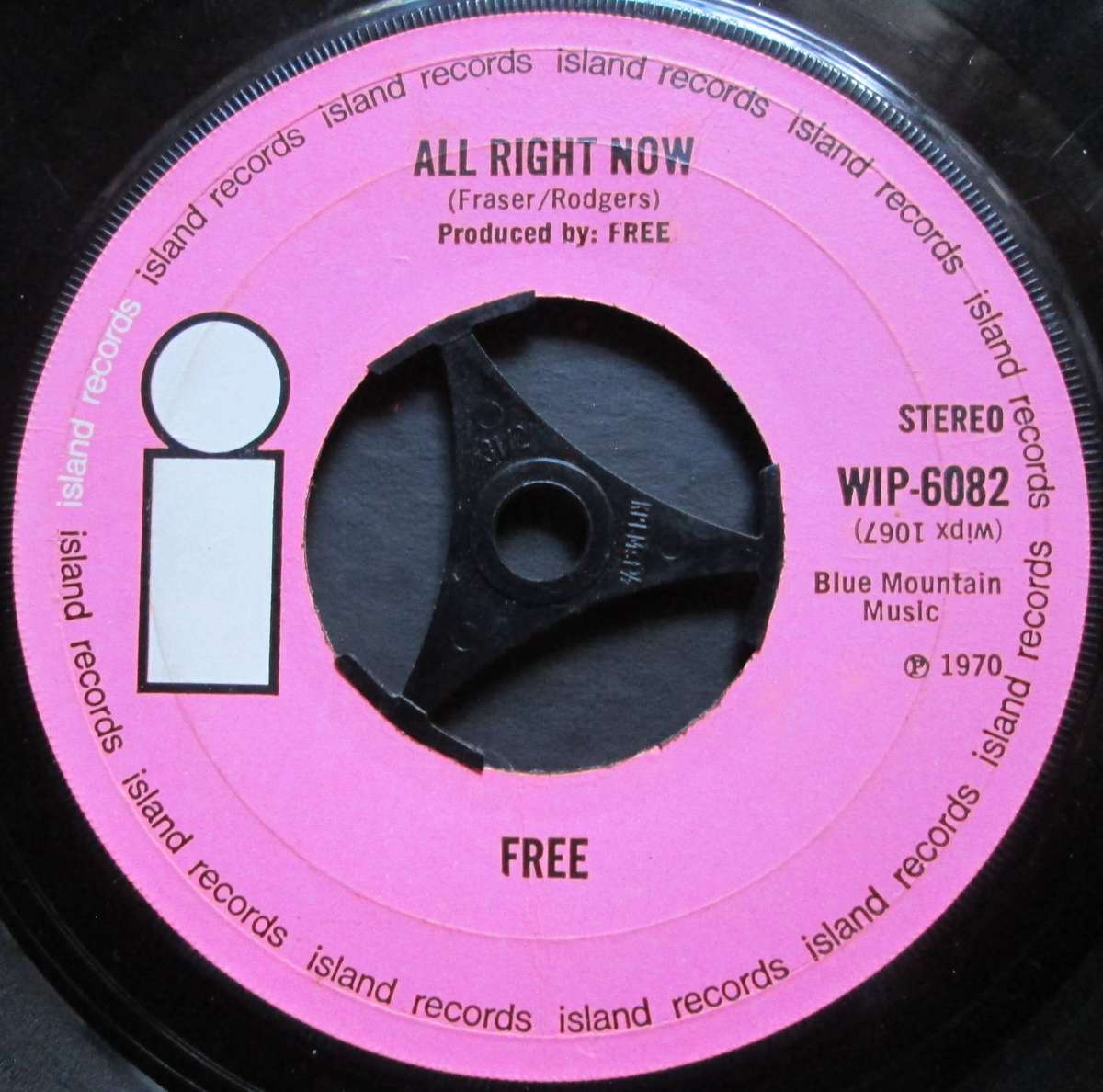 FREE - ALL RIGHT NOW / MOUTHFULL OF GRASS   (7 INCH SINGLE/VINYL)