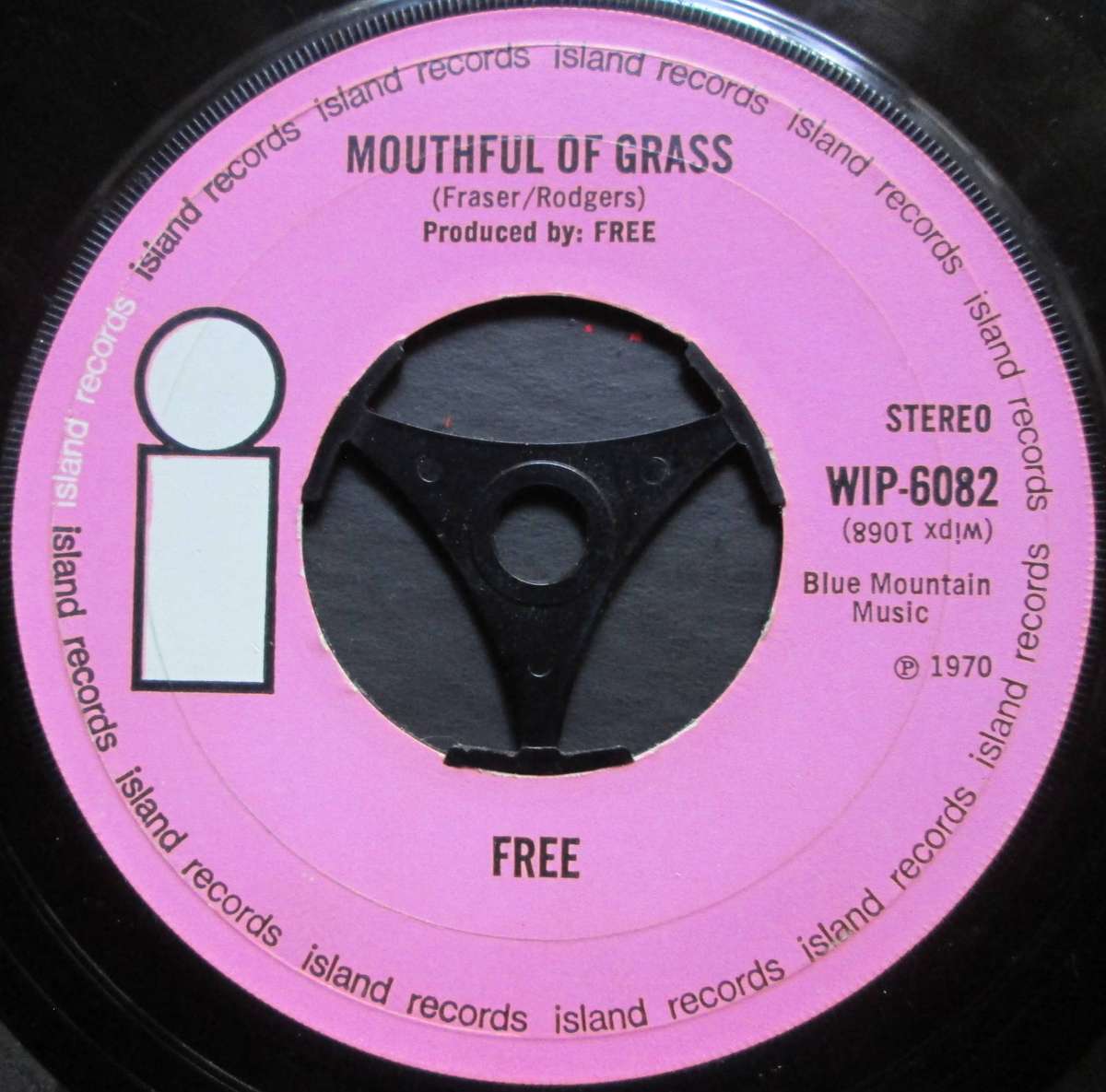 FREE - ALL RIGHT NOW / MOUTHFULL OF GRASS   (7 INCH SINGLE/VINYL)