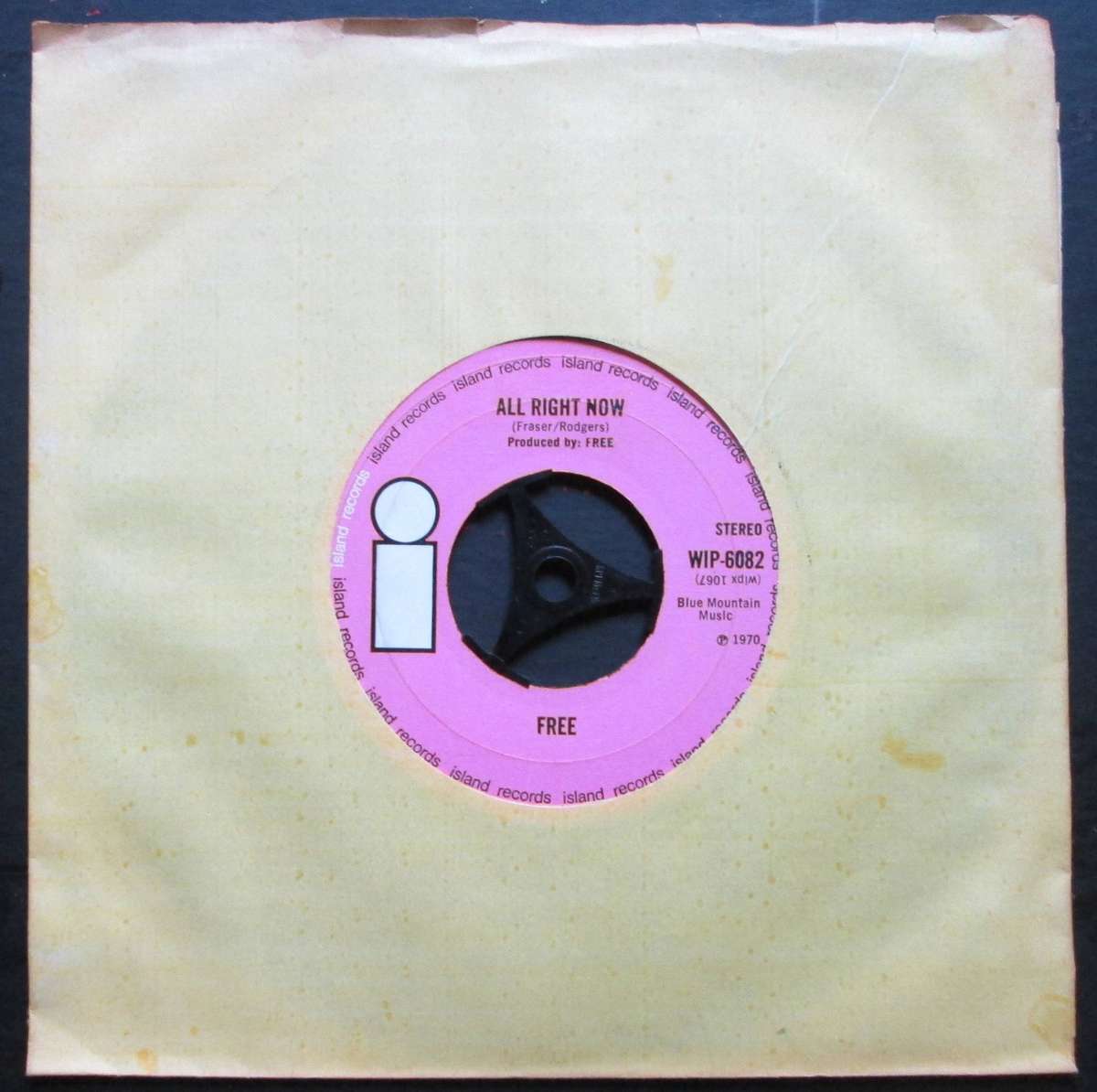 FREE - ALL RIGHT NOW / MOUTHFULL OF GRASS   (7 INCH SINGLE/VINYL)