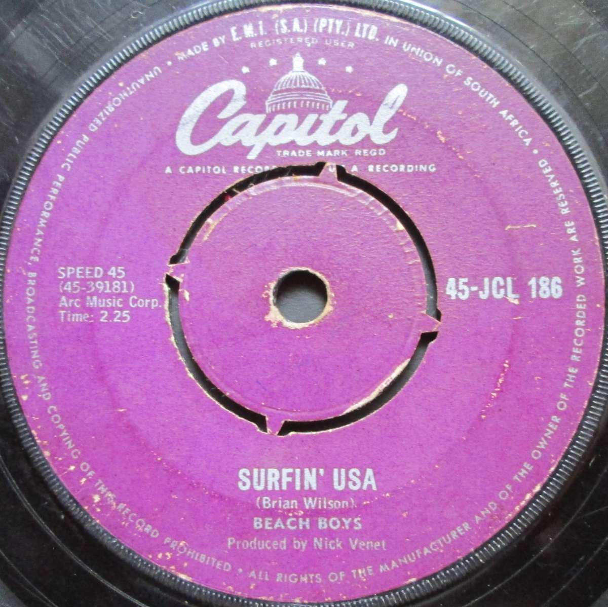 THE BEACH BOYS - SURFIN USA / SHUT DOWN  (7 SINGLE/VINYL)