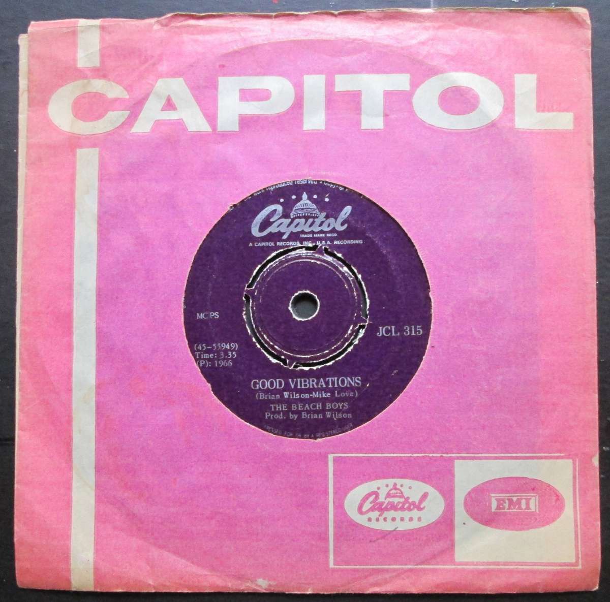 THE BEACH BOYS - GOOD VIBRATIONS / GOOD VIBRATIONS  (7 SINGLE/VINYL)
