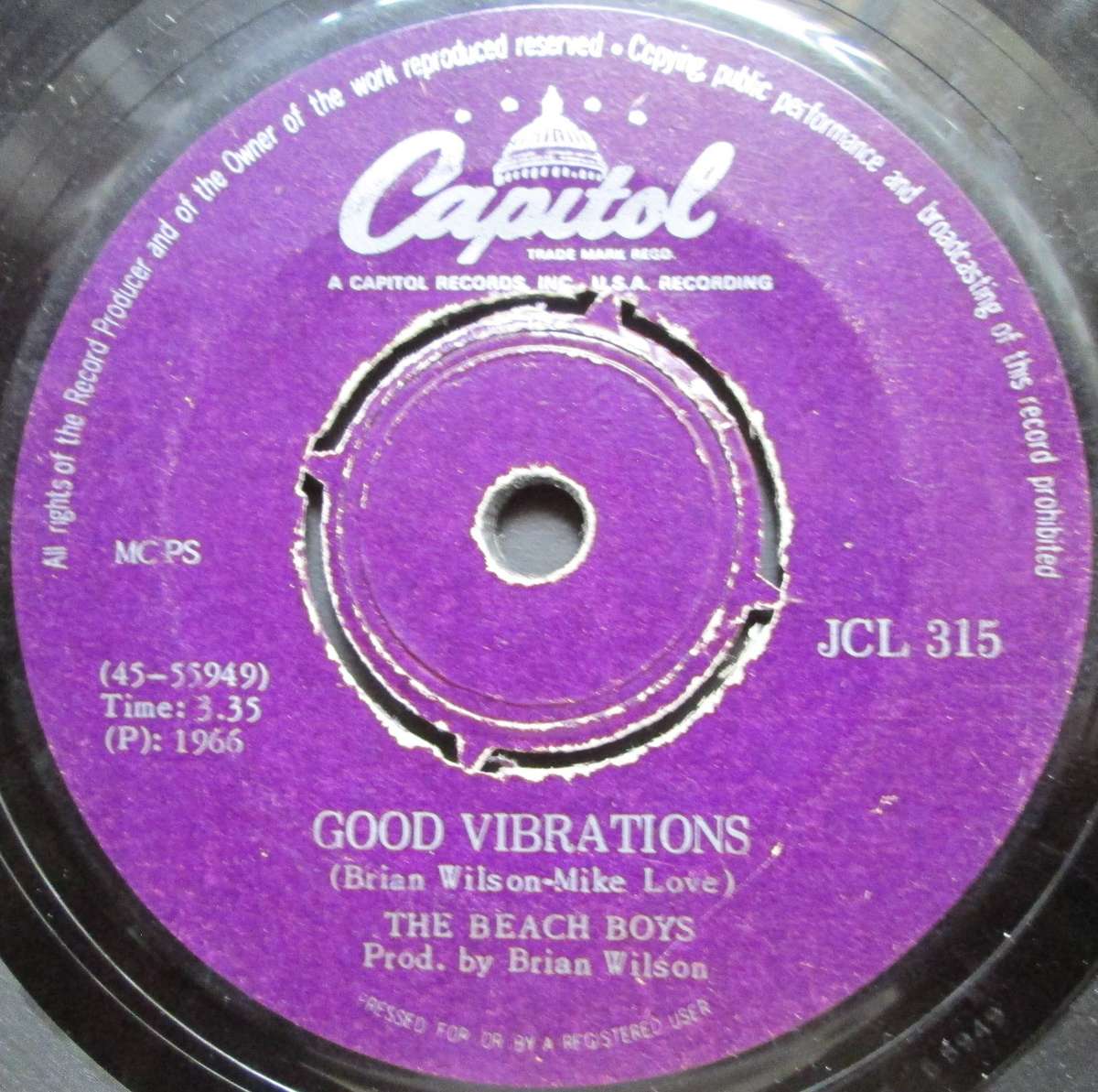 THE BEACH BOYS - GOOD VIBRATIONS / GOOD VIBRATIONS  (7 SINGLE/VINYL)