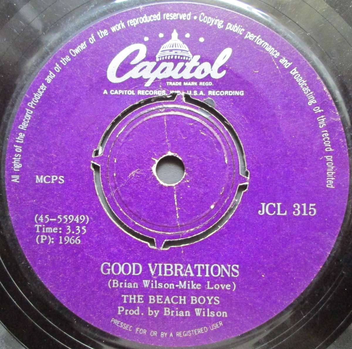 THE BEACH BOYS - GOOD VIBRATIONS / GOOD VIBRATIONS  (7 SINGLE/VINYL)