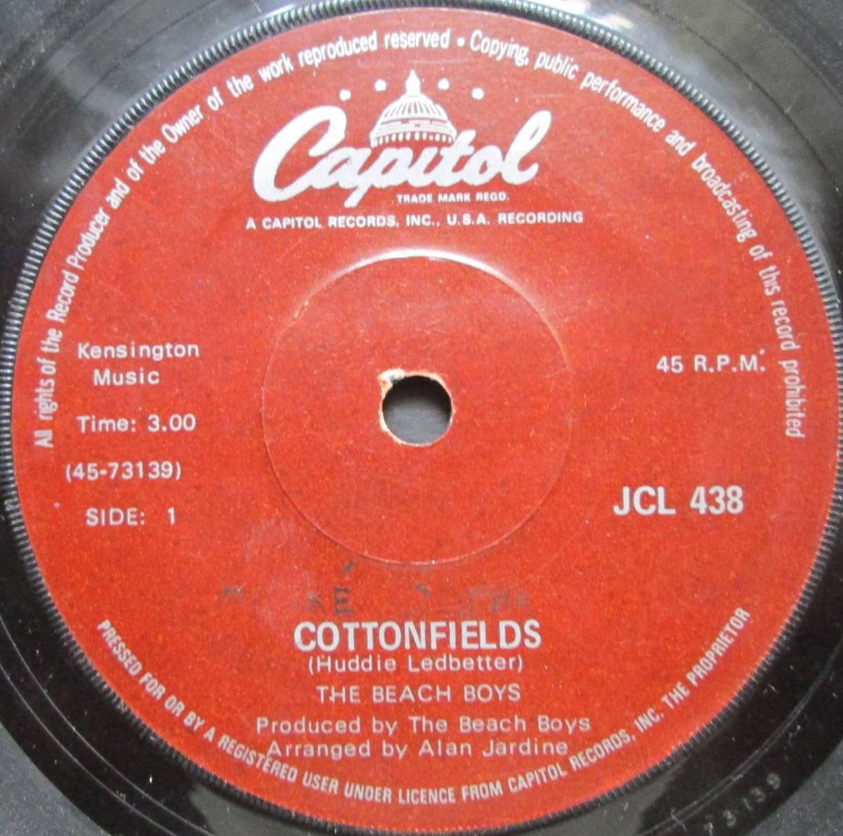 THE BEACH BOYS - COTTONFIELDS / THE NEAREST FARAWAY PLACE (7 SINGLE/VINYL)