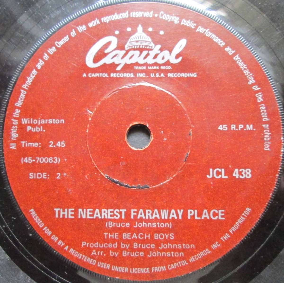 THE BEACH BOYS - COTTONFIELDS / THE NEAREST FARAWAY PLACE (7 SINGLE/VINYL)