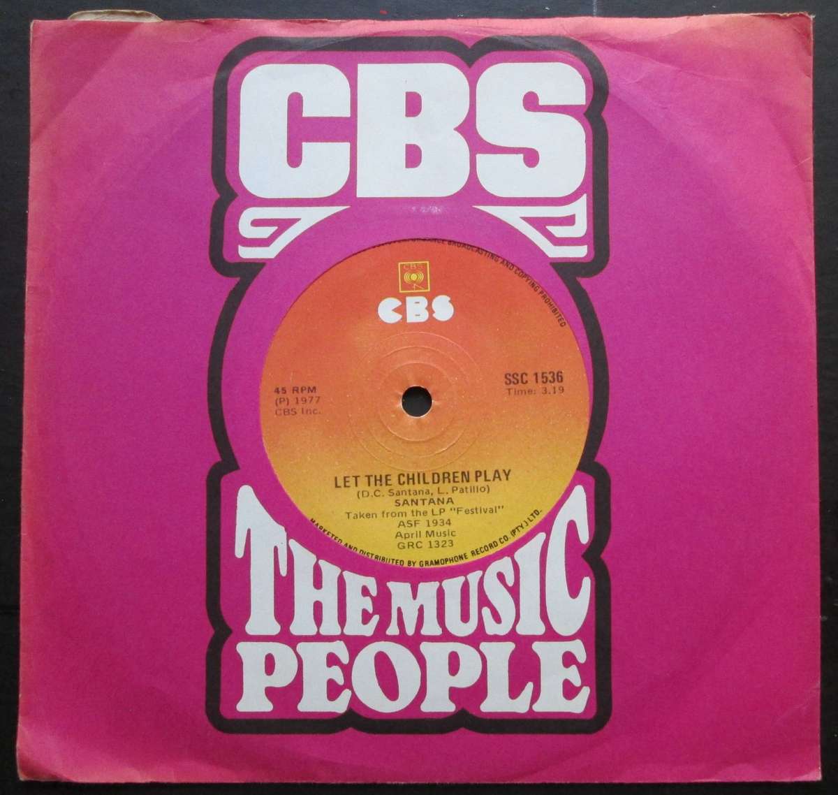 SANTANA - LET THE CHILDREN PLAY / CARNAVAL   (7 SINGLE/VINYL)