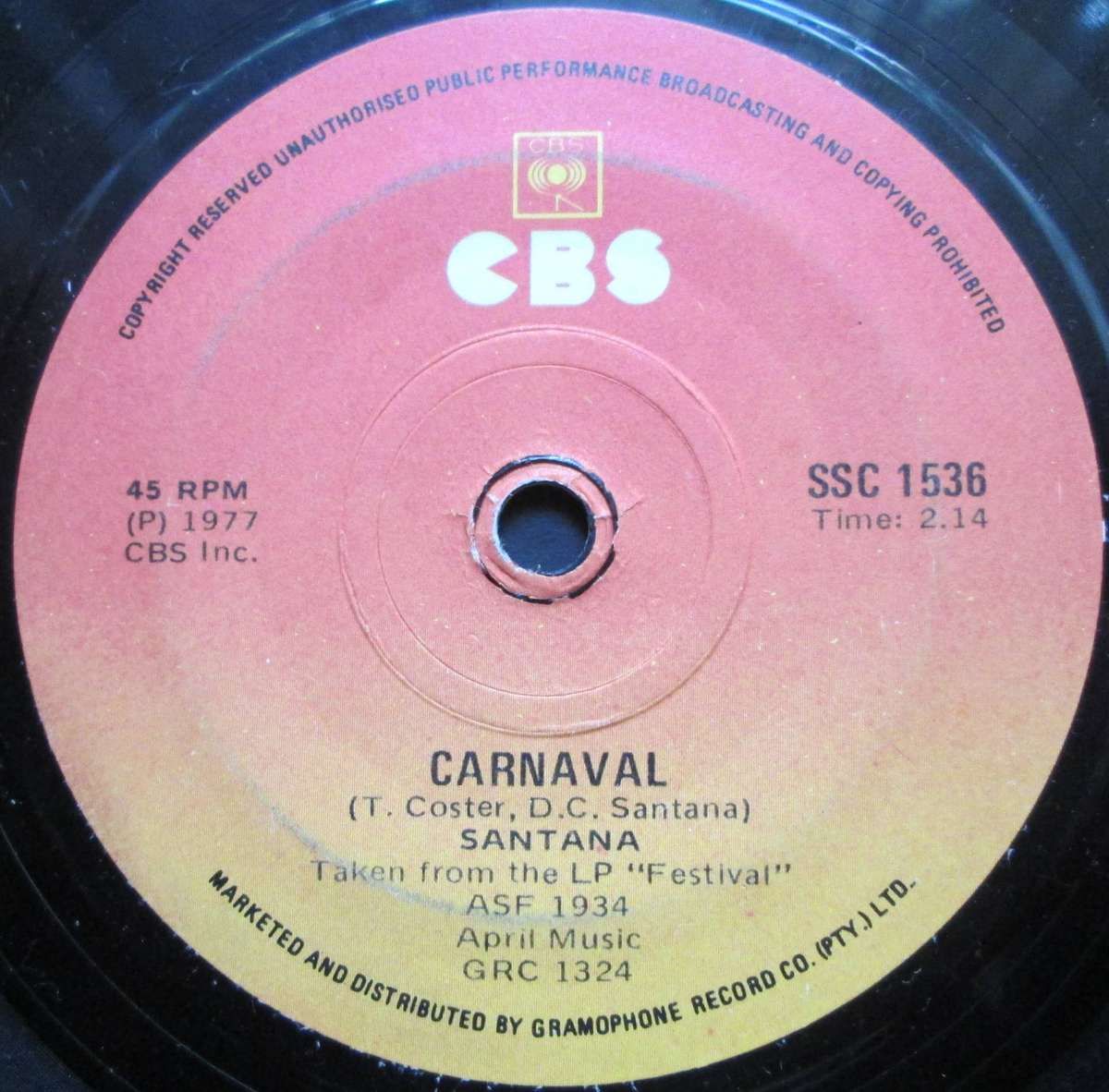 SANTANA - LET THE CHILDREN PLAY / CARNAVAL   (7 SINGLE/VINYL)