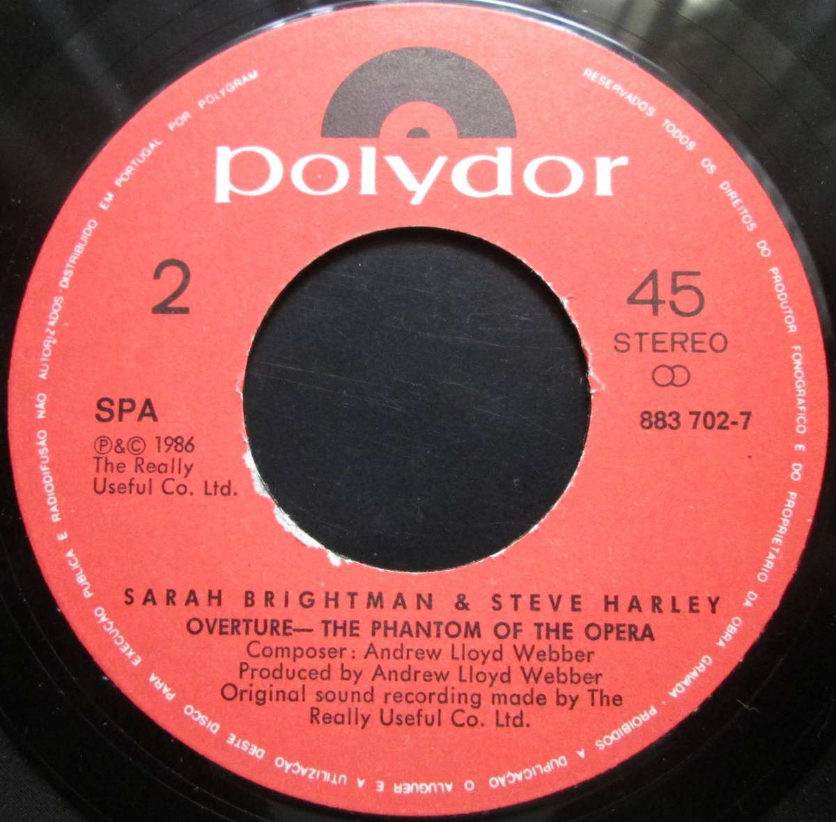 SARAH BRIGHTMAN & STEVE HARLEY - THE PHANTOM OF THE OPERA (7 SINGLE/VINYL)