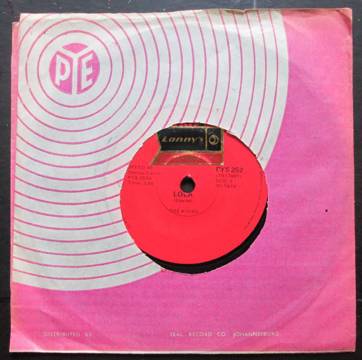 THE KINKS - LOLA / BERKELY MEWS    (7 SINGLE/VINYL)