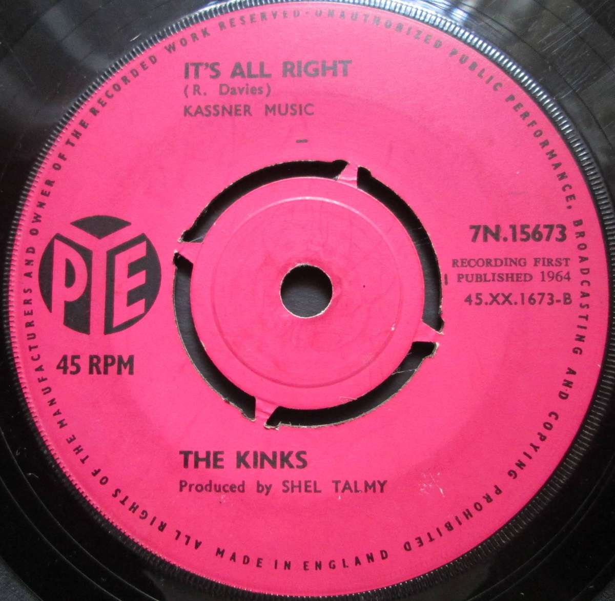 THE KINKS  - YOU REALLY GOT ME / ITS ALL RIGHT   (7 SINGLE/VINYL)