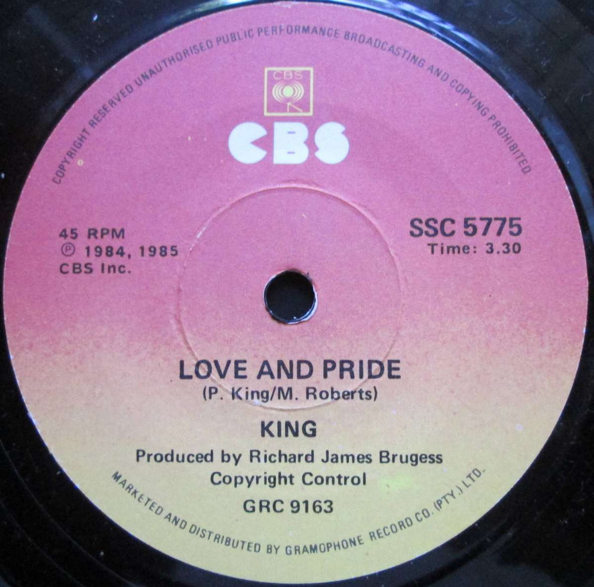 KING - LOVE & PRIDE / DONT STOP     (7 SINGLE/VINYL)