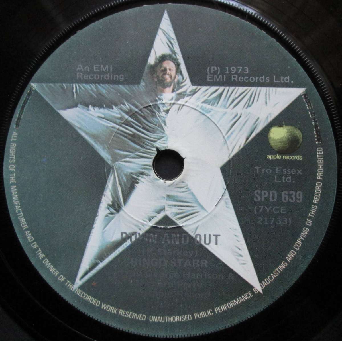 RINGO STARR - PHOTOGRAPH / DOWN AND OUT  (7 SINGLE/VINYL)