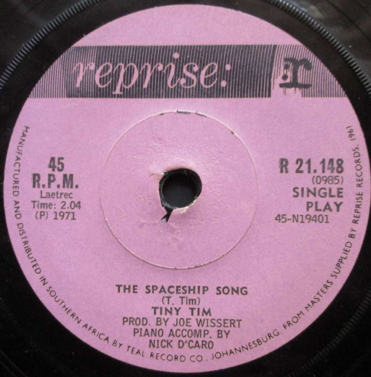 TINY TIM -   WHY / THE SPACESHIP SONG  (7 SINGLE/VINYL)