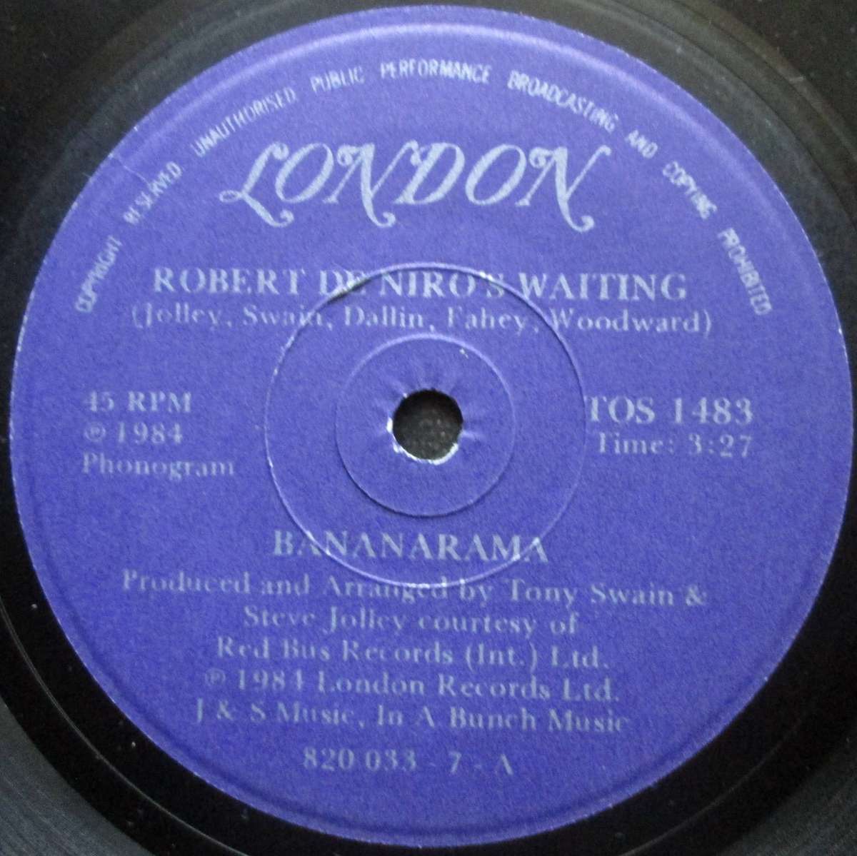 BANANARAMA - ROBERT DE NIROS WAITING / PUSH!  (7 SINGLE/VINYL)