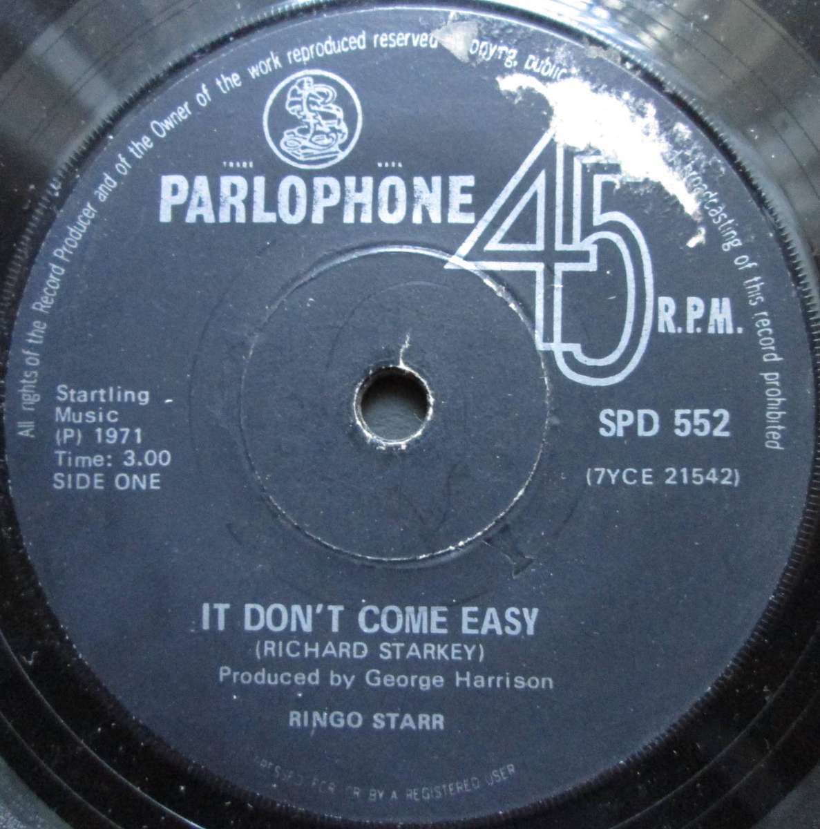 RINGO STARR - IT DONT COME EASY / EARLY 1970     (7 SINGLE/VINYL)