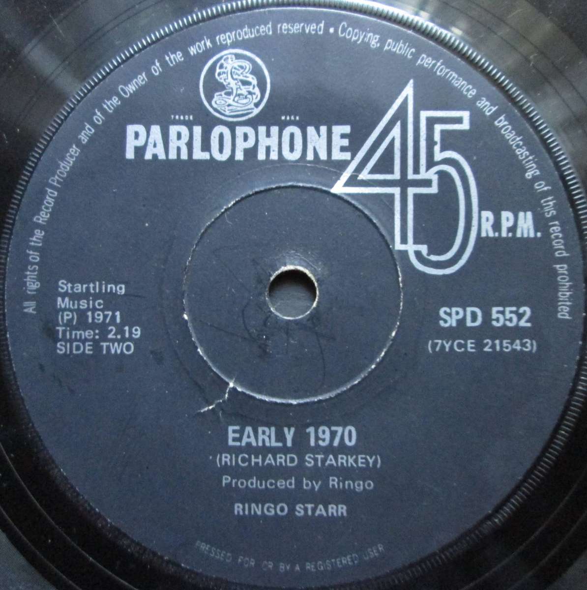RINGO STARR - IT DONT COME EASY / EARLY 1970     (7 SINGLE/VINYL)