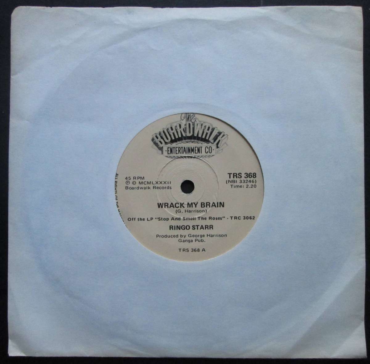 RINGO STARR - WRACK MY BRAIN / DRUMMING IS MY MADNESS    (7 SINGLE/VINYL)