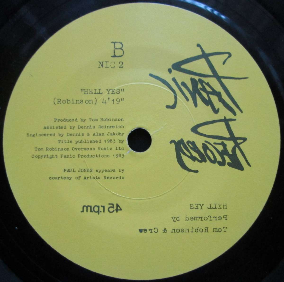 TOM ROBINSON - WAR BABY / HELL YES   (7 SINGLE/VINYL)
