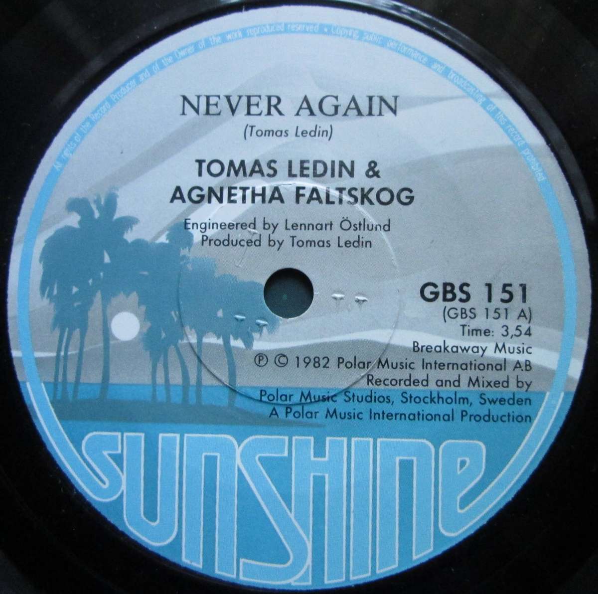 TOMAS LEDIN & AGNETHA FALTSKOG - NEVER AGAIN / JUST FOR THE FUN    (7 SINGLE/VINYL)