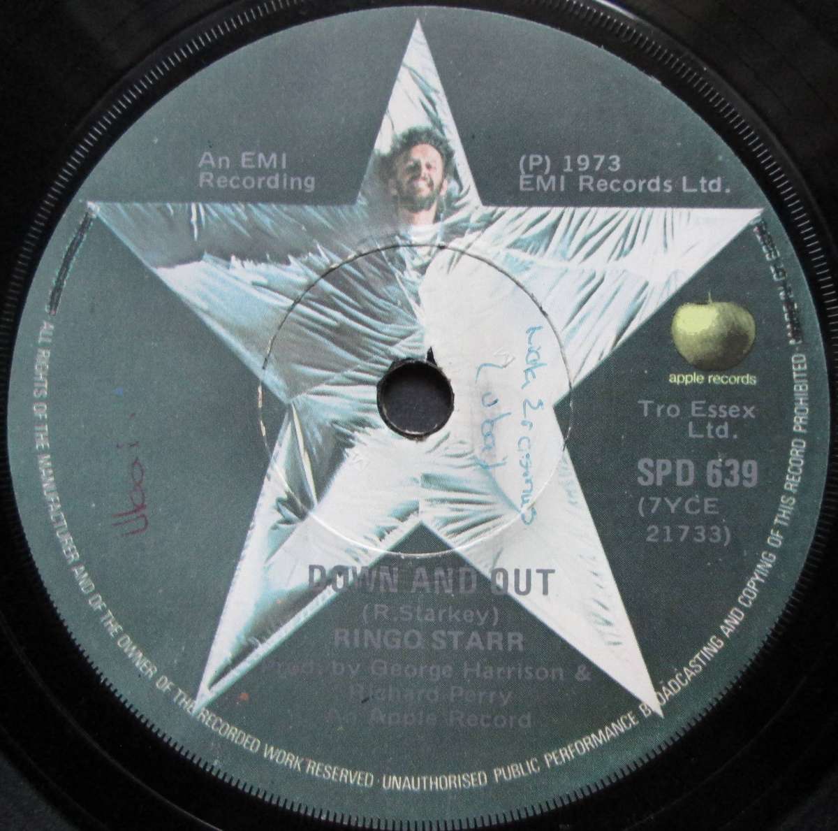 RINGO STARR - PHOTOGRAPH / DOWN AND OUT  (7 SINGLE/VINYL)