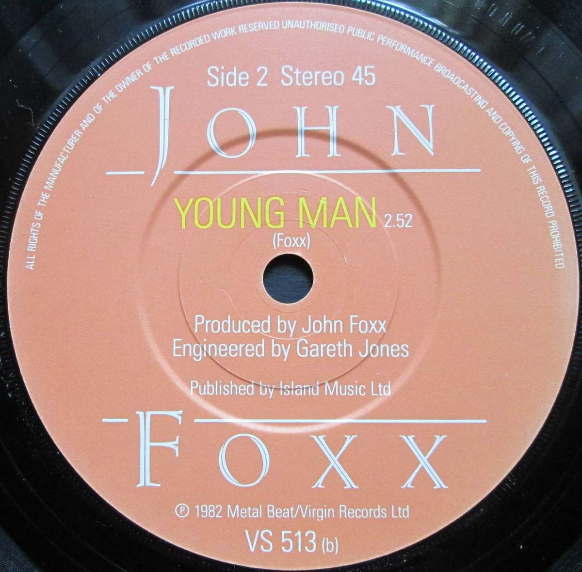 JOHN FOXX - ENDLESSLY / YOUNG MAN (7 SINGLE/VINYL)