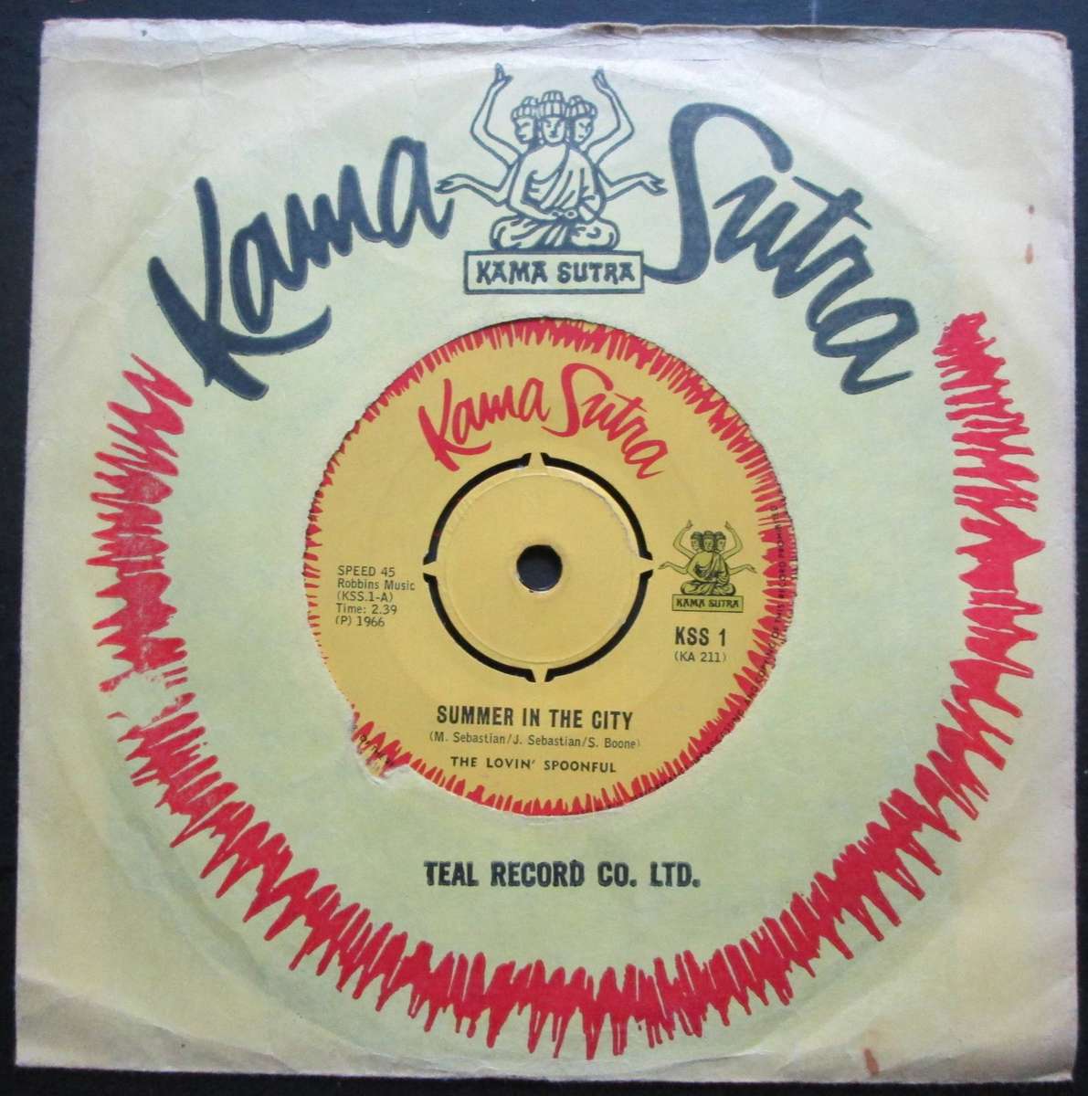 THE LOVIN SPOONFUL - SUMMER IN THE CITY / BUTCHIES TUNE (7 SINGLE/VINYL)