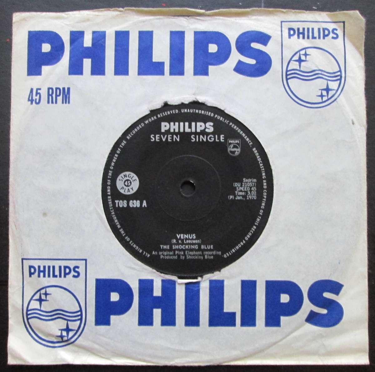 THE SHOCKING BLUE - VENUS / HOT SAND     (7 SINGLE/VINYL)