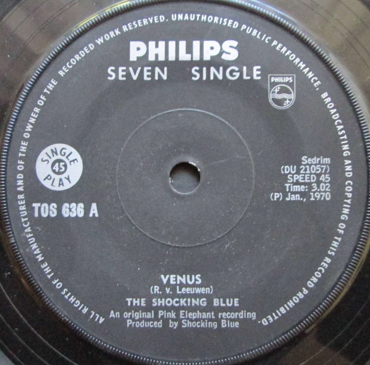 THE SHOCKING BLUE - VENUS / HOT SAND     (7 SINGLE/VINYL)