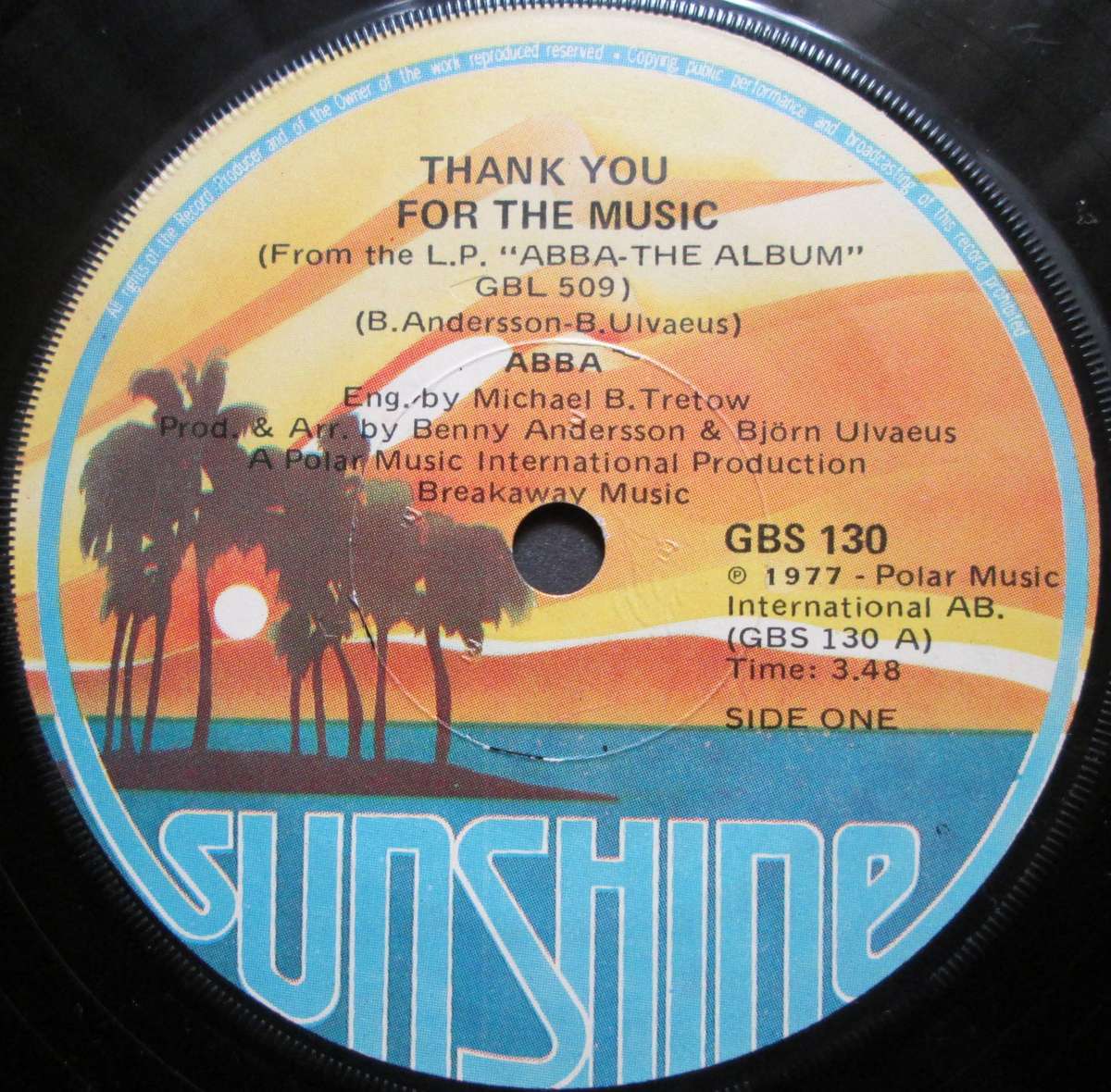 ABBA - THANK YOU FOR THE MUSIC / EAGLE (7 SINGLE/VINYL)