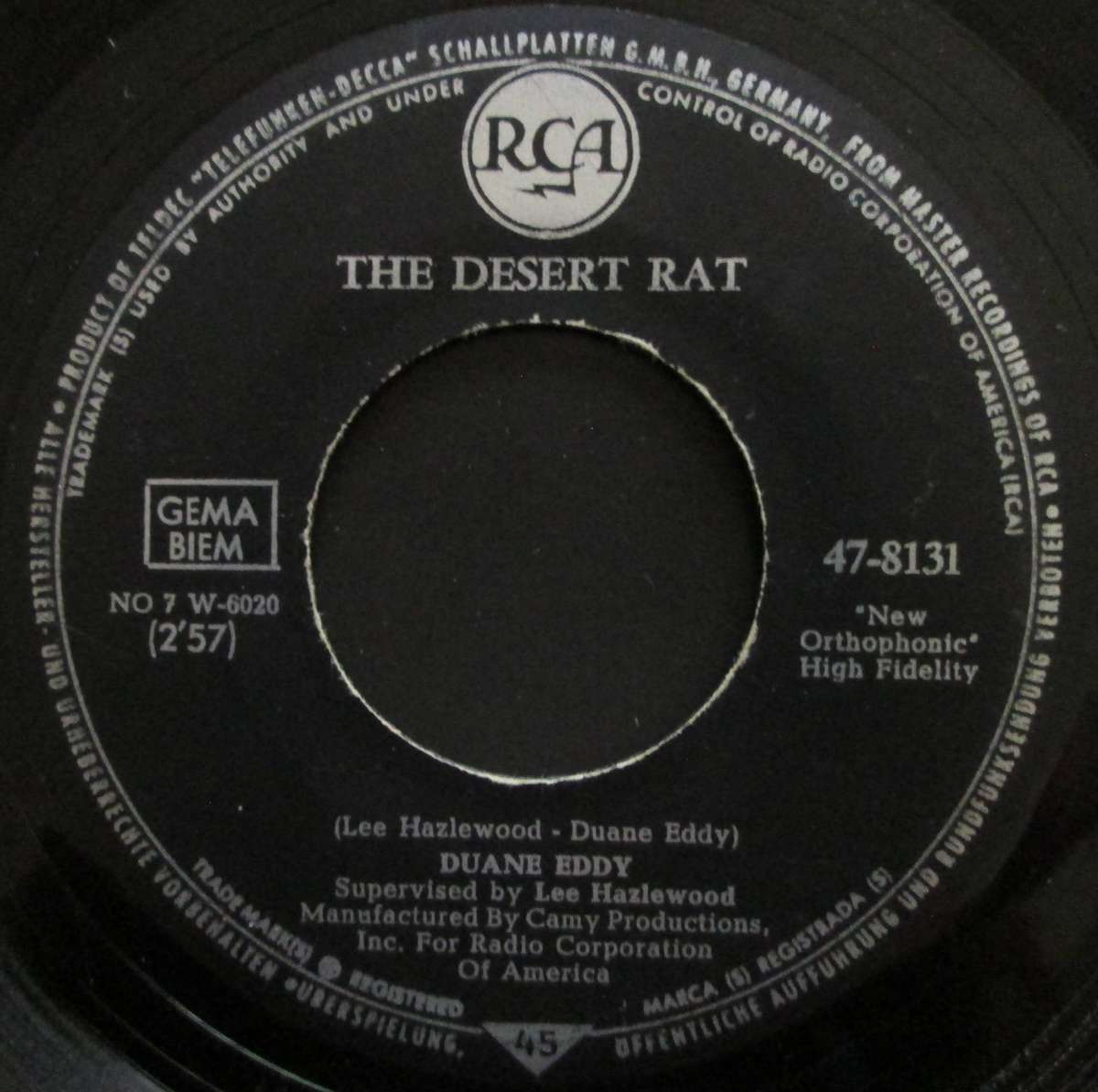 DUANE EDDY -  BOSS GUITAR / THE DESERT RAT  (7 SINGLE/VINYL)