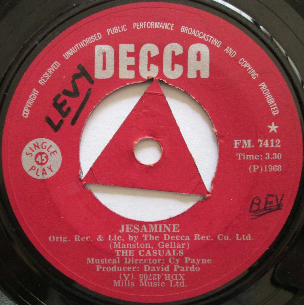 THE CASUALS - JESAMINE / IVE GOT SOMETHING TOO  (7 SINGLE/VINYL)