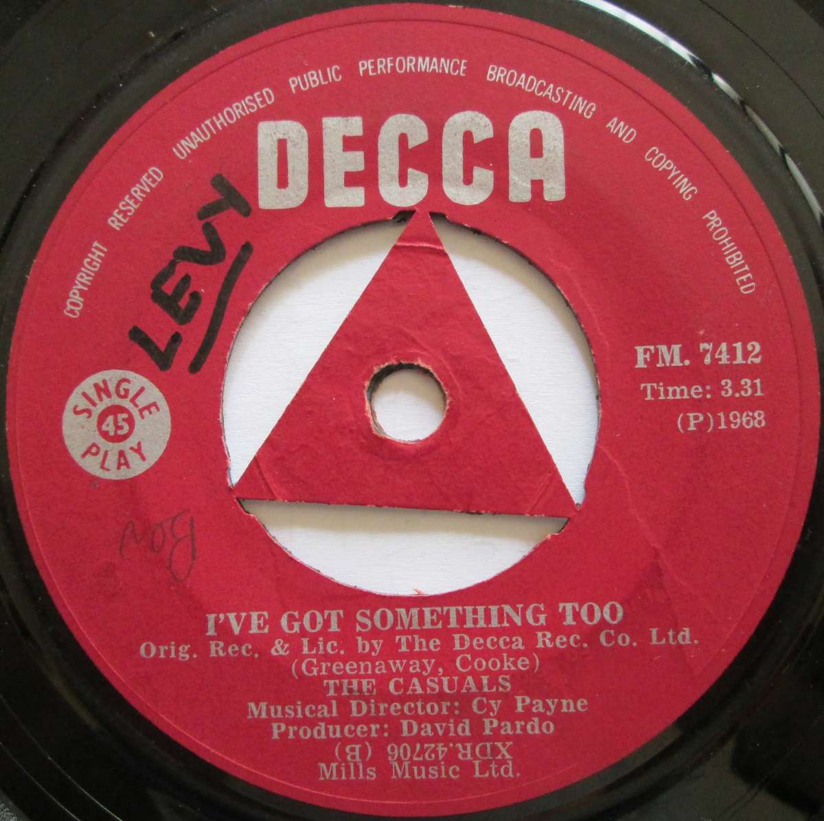 THE CASUALS - JESAMINE / IVE GOT SOMETHING TOO  (7 SINGLE/VINYL)