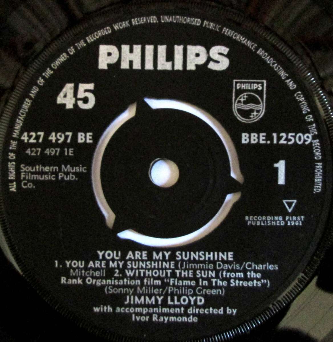 JIMMY LLOYD - YOU ARE MY SUNSHINE  (7 INCH SINGLE/VINYL)