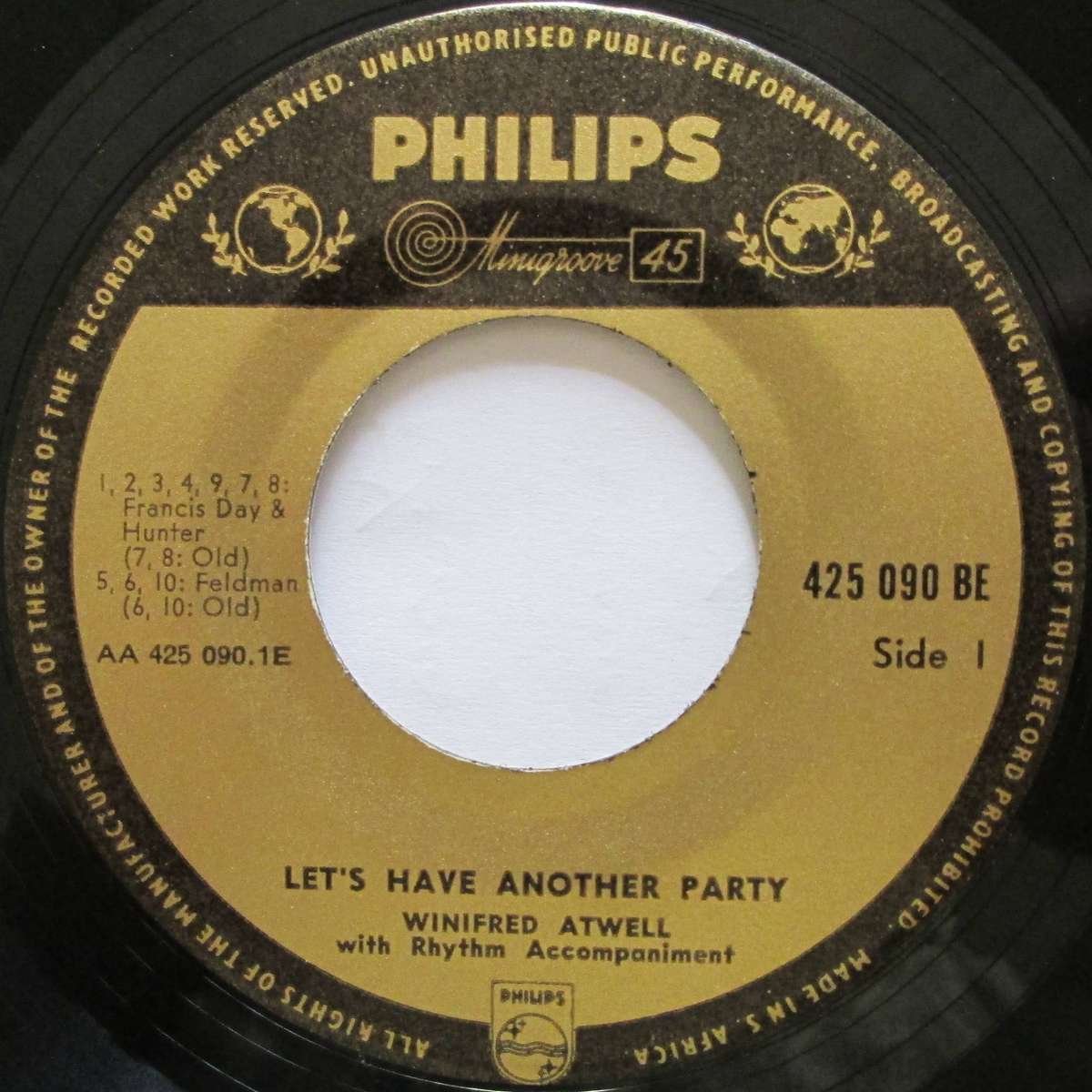 WINIFRED ATWELL - LETS HAVE ANOTHER PARTY / HIGHLAND BOOGIE / RHAPSODY RAG (7 INCH SINGLE/VINYL)