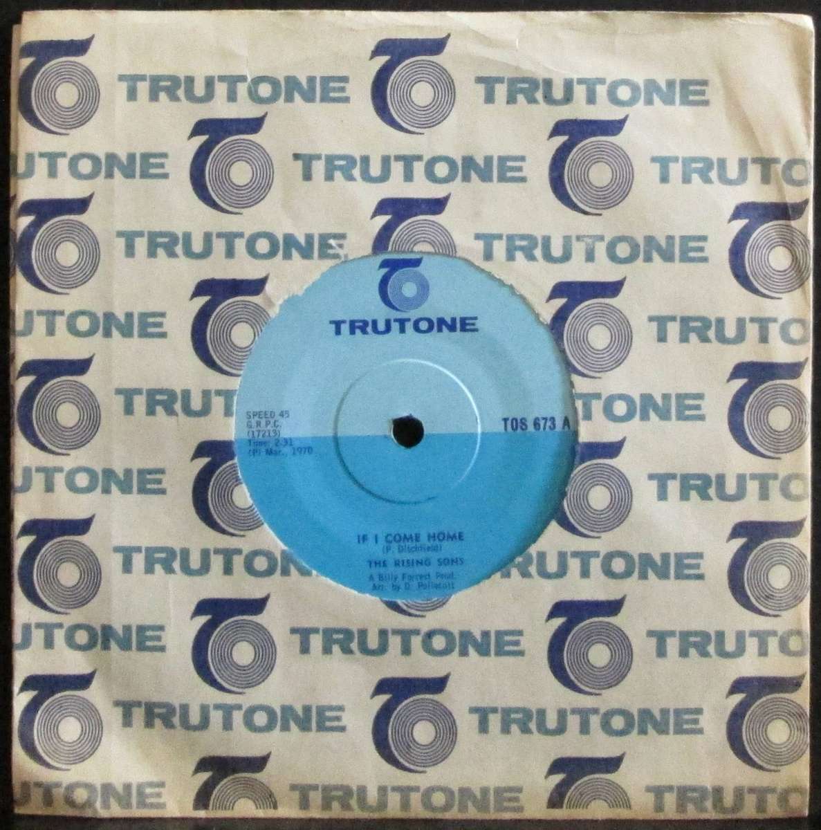 THE RISING SONS - IF I COME HOME / SUMMER AFTERNOON  (7 INCH SINGLE/VINYL)