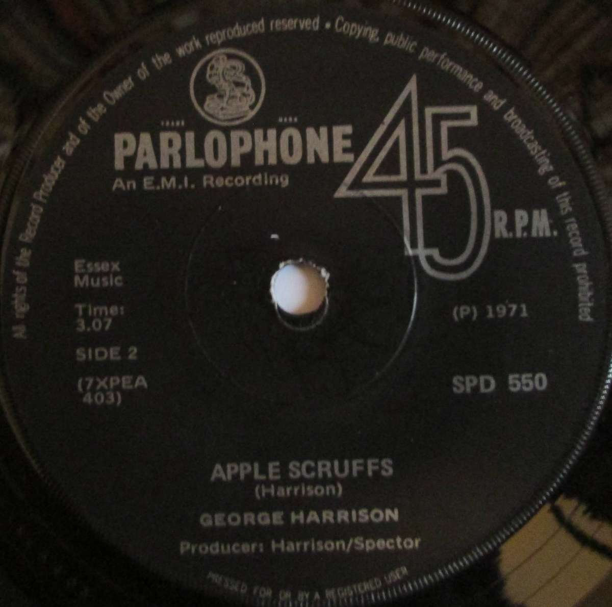 GEORGE HARRISON - WHAT IS LIFE / APPLE SCRUFFS  (7 INCH SINGLE/VINYL)