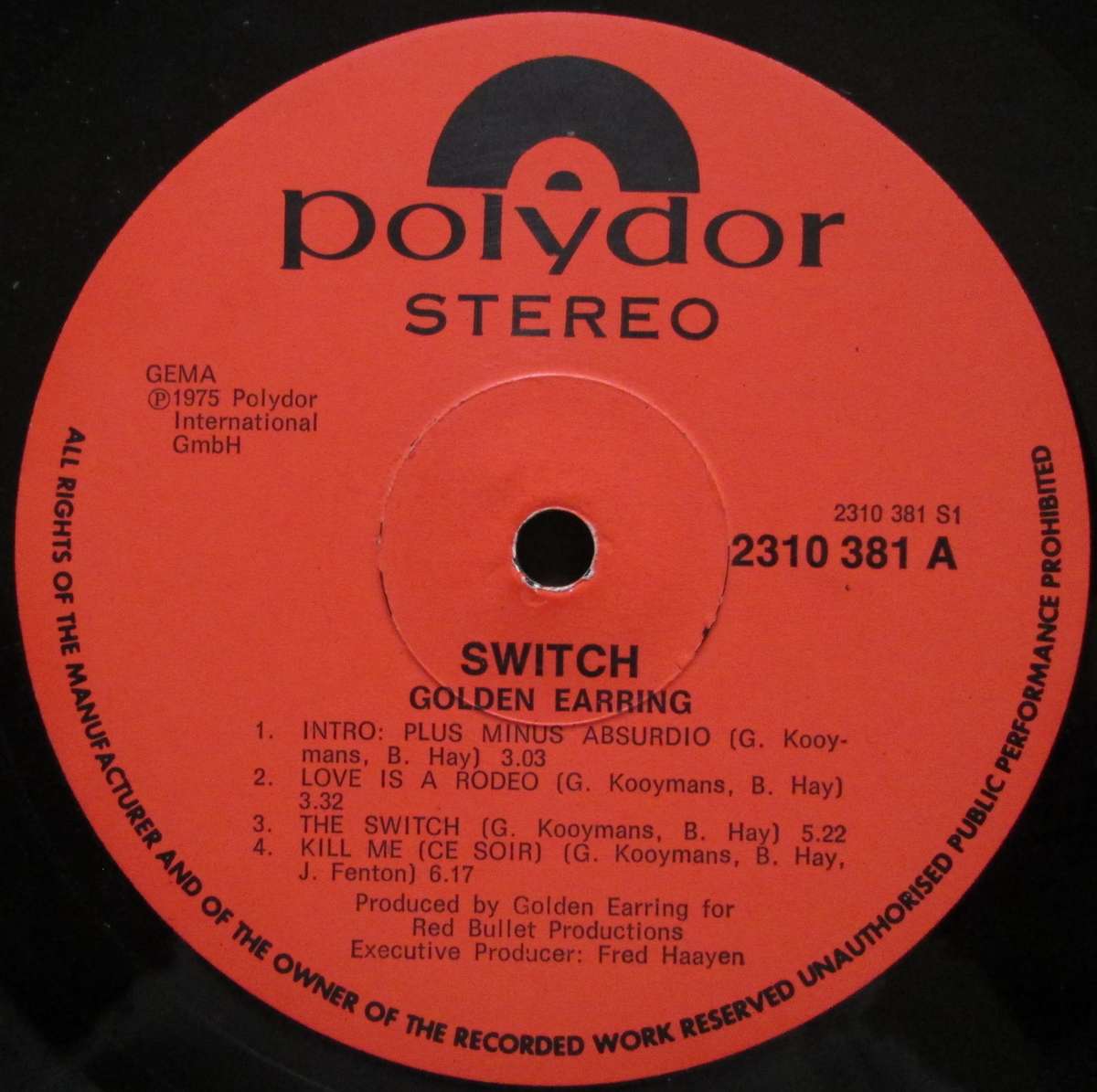 GOLDEN EARRING - SWITCH (LP/VINYL)