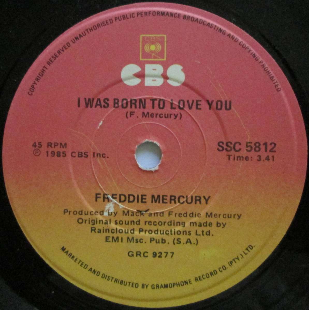FREDDIE MERCURY - I WAS BORN TO LOVE YOU / STOP ALL THE FIGHTING (7 SINGLE/VINYL)