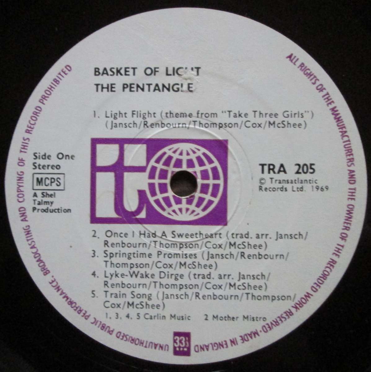 THE PENTANGLE - BASKET OF LIGHT  (LP/VINYL)