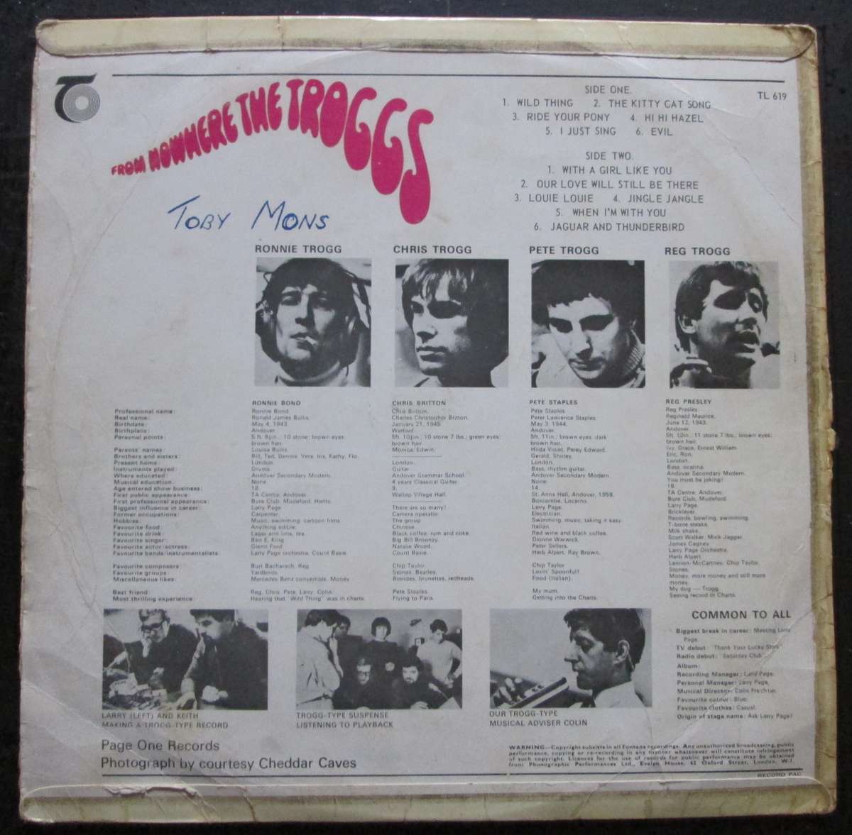 THE TROGGS - FROM NOWHERE   (LP/VINYL)