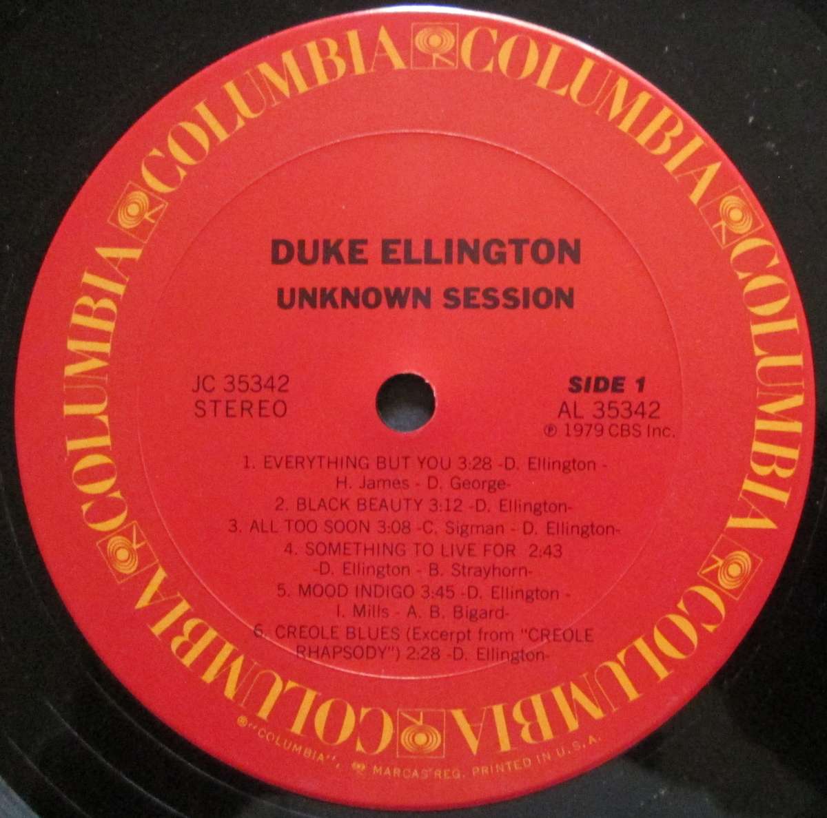 DUKE ELLINGTON - UNKNOWN SESSION   (LP/VINYL)