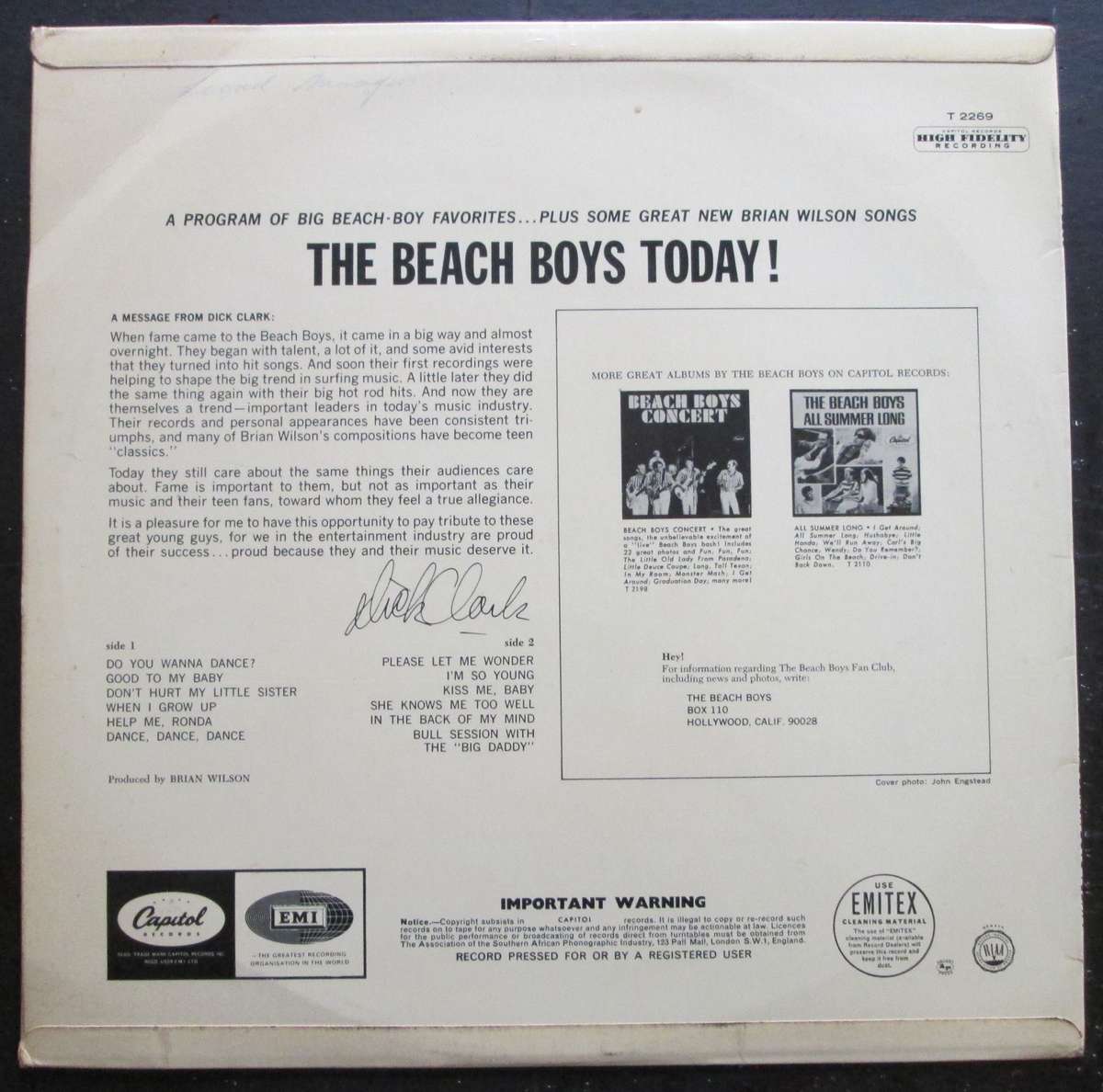 THE BEACH BOYS - THE BEACH BOYS TODAY!   (LP/VINYL)