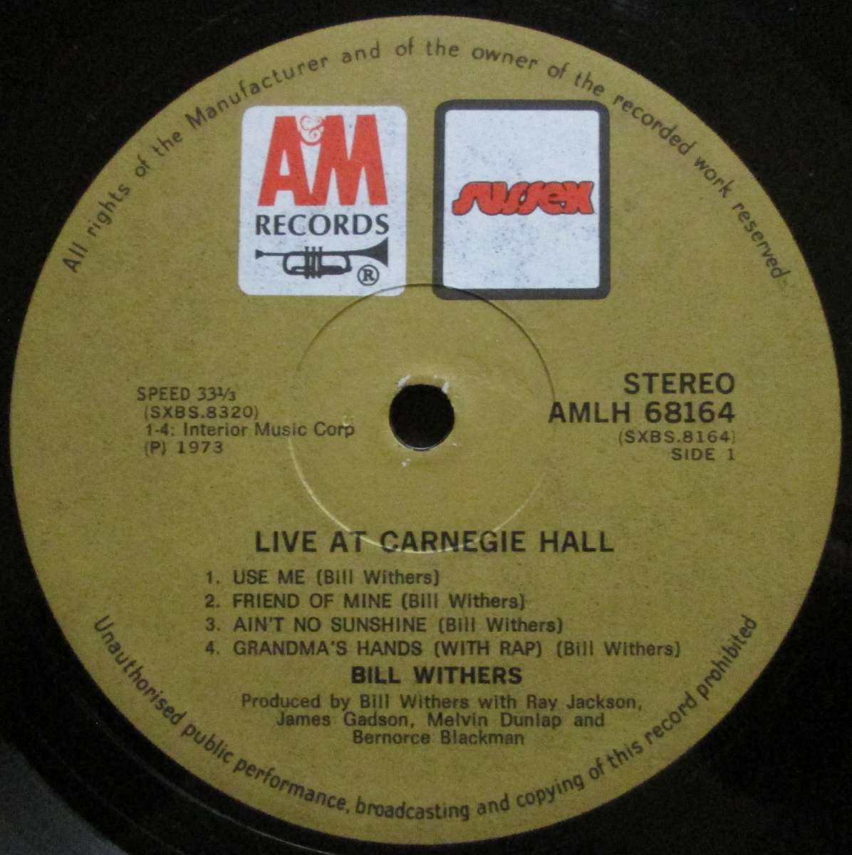 BILL WITHERS - LIVE AT CARNEGIE HALL (2xLP/VINYL)