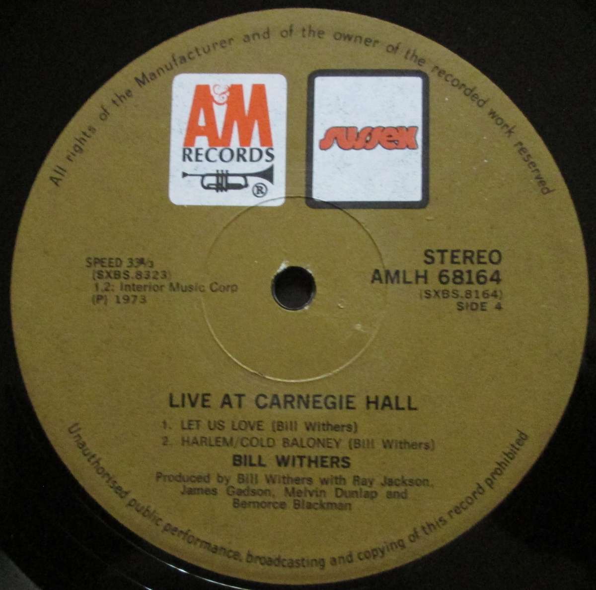BILL WITHERS - LIVE AT CARNEGIE HALL (2xLP/VINYL)