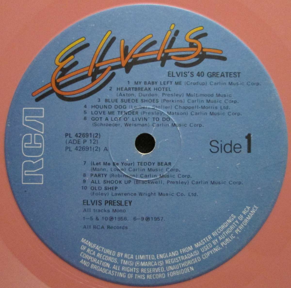 ELVIS PRESLEY - ELVIS - 40 GREATEST (SPECIAL PINK PRESSING)  (2xLP/VINYL)