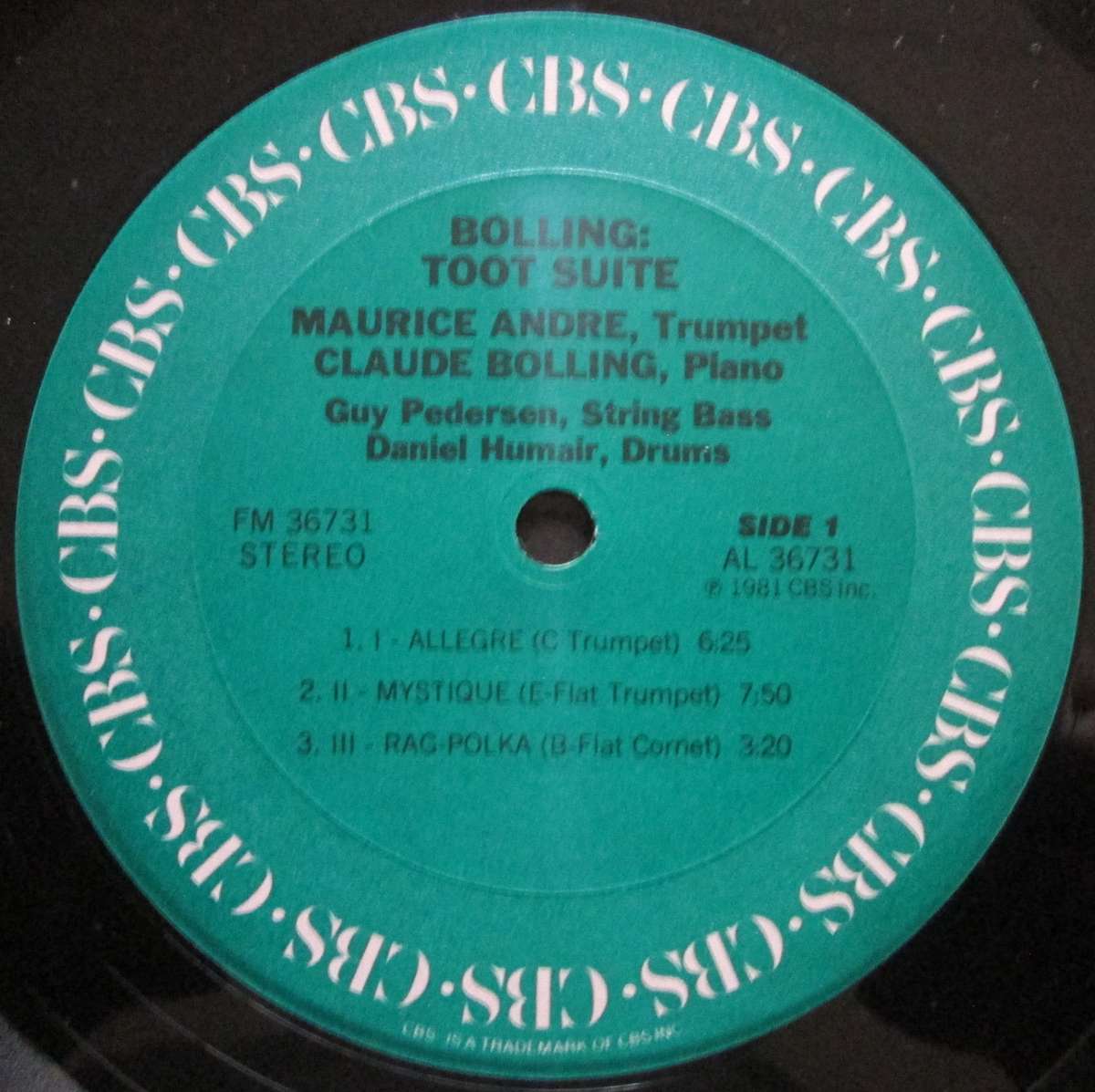 CLAUDE BOLLING - TOOT SUITE FOR TRUMPET AND JAZZ PIANO   (LP/VINYL)
