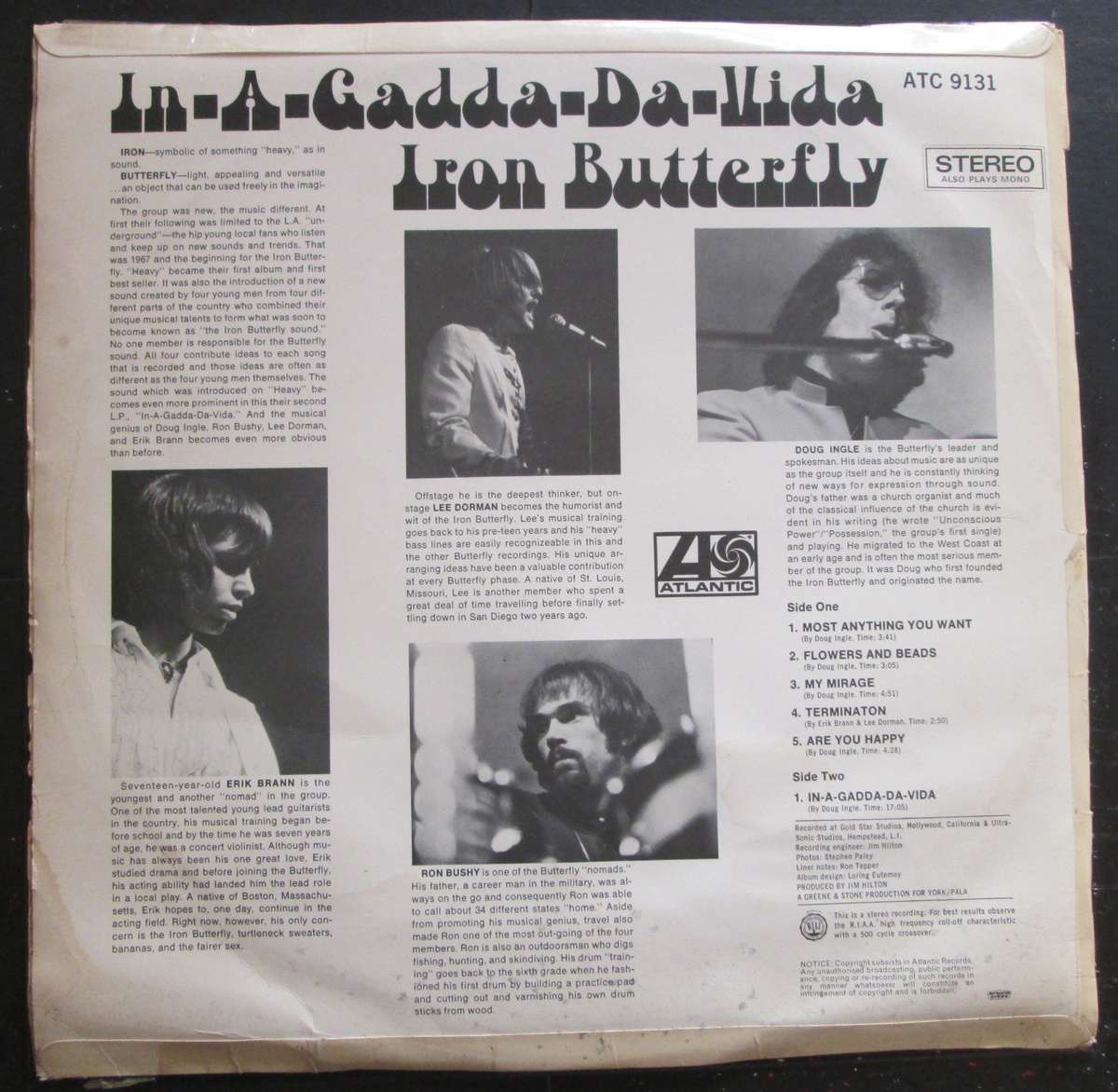 IRON BUTTERFLY - IN-A-GADDA-DA-VIDA   (LP/VINYL)