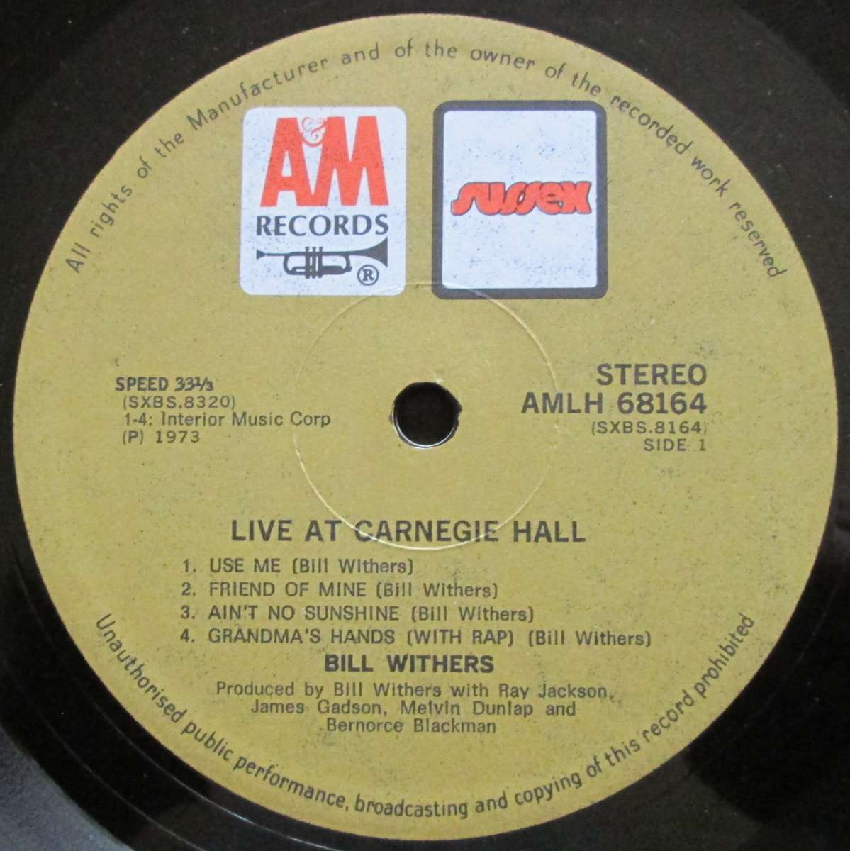 BILL WITHERS - LIVE AT CARNEGIE HALL (2xLP/VINYL)