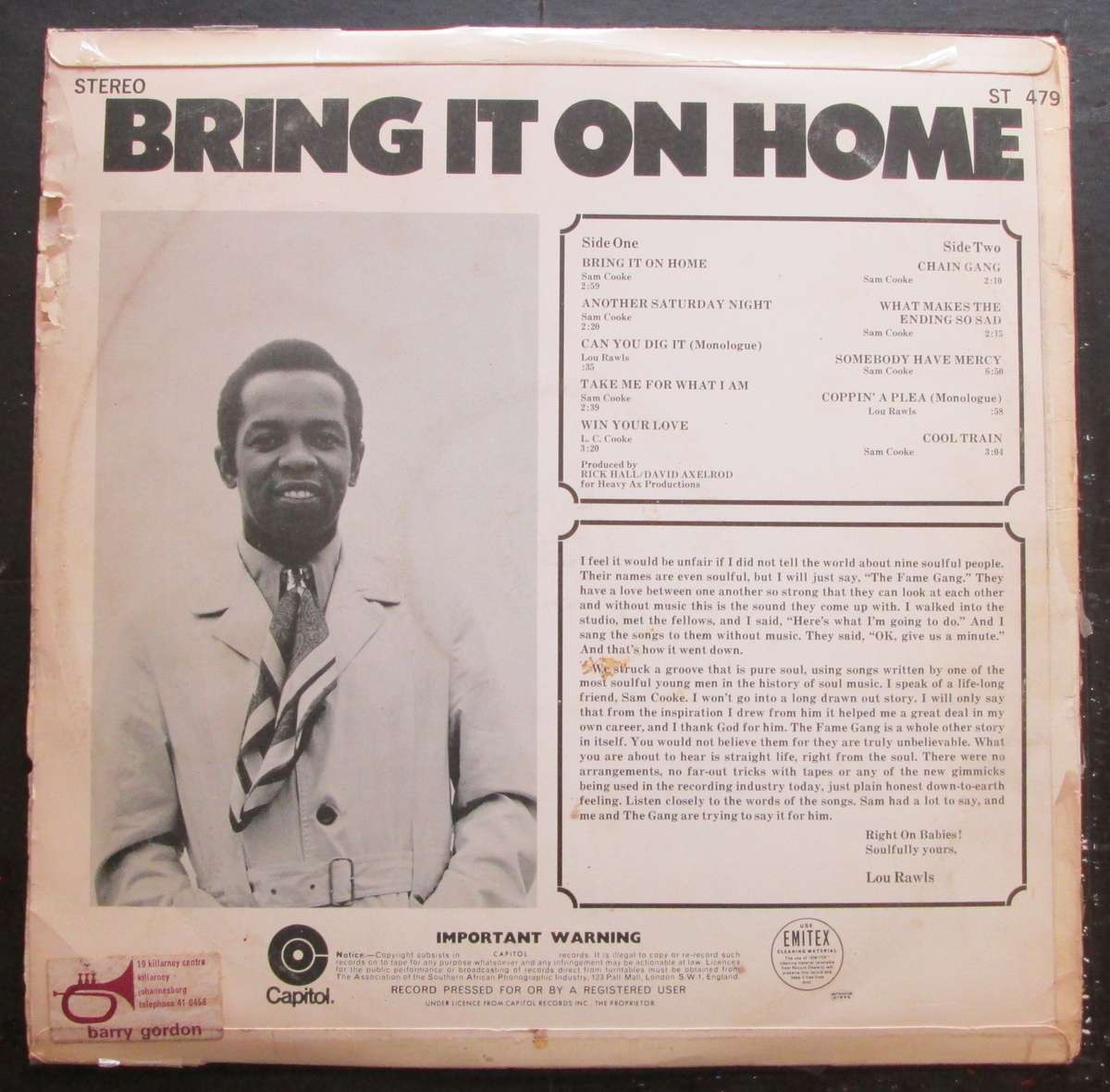 LOU RAWLS  - BRING IT ON HOME  (LP/VINYL)