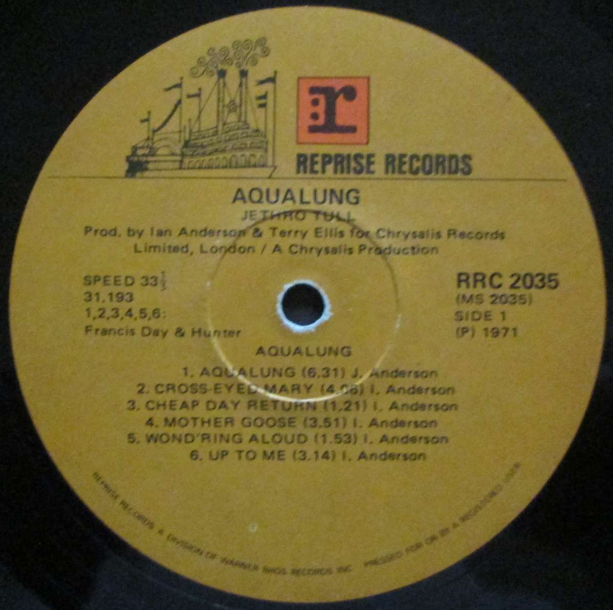 JETHRO TULL - AQUALUNG  (LP/VINYL)